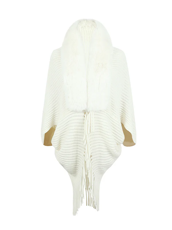 Batwing Sleeves Loose Solid Color Tasseled Cardigan Coats - Image 5