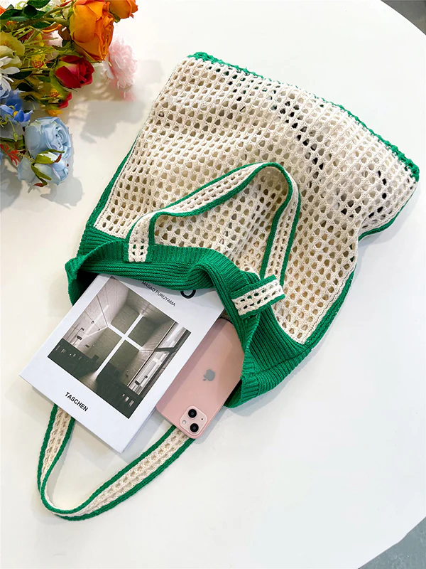 Beach Contrast Color Hollow Bags Accessories - Image 10