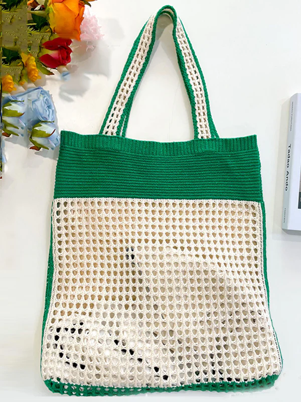 Beach Contrast Color Hollow Bags Accessories - Image 11