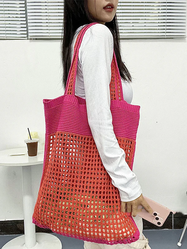 Beach Contrast Color Hollow Bags Accessories - Image 2