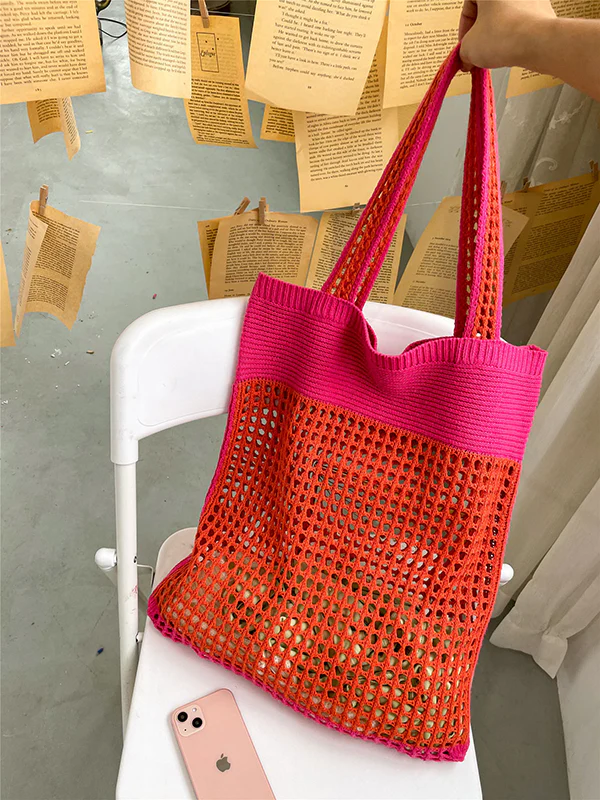 Beach Contrast Color Hollow Bags Accessories - Image 6