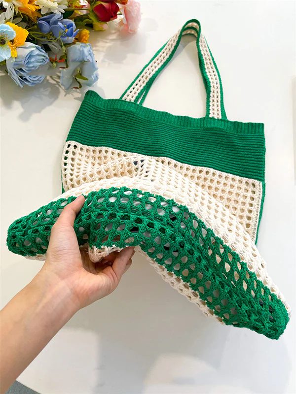 Beach Contrast Color Hollow Bags Accessories - Image 9