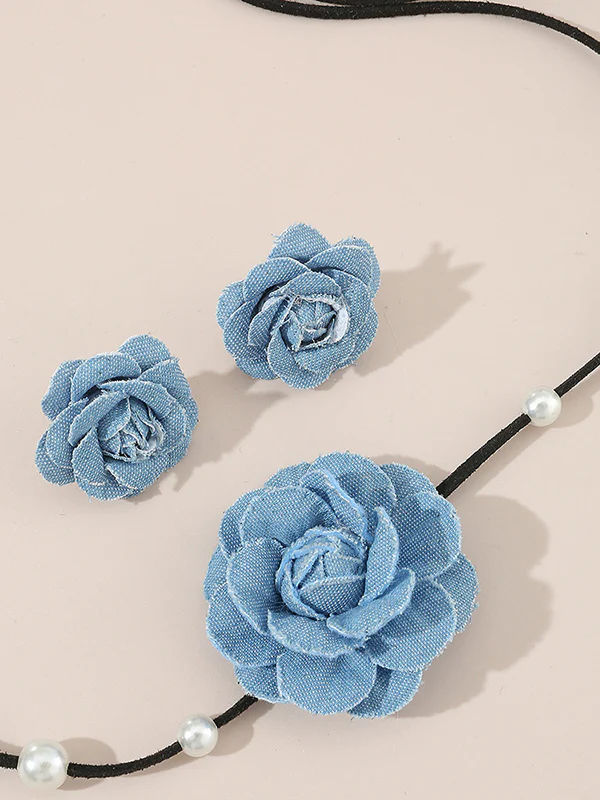 Beaded Flower Shape Dainty Necklace Earrings Accessories Necklaces Accessories - Image 4