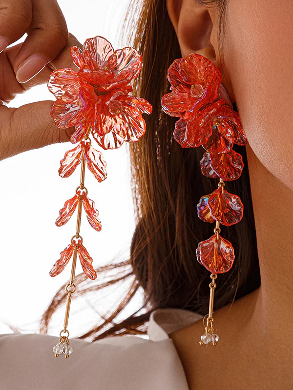 Beaded Flower Shape Earrings Accessories - Image 2