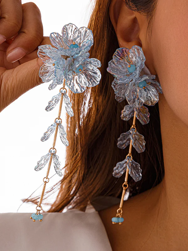 Beaded Flower Shape Earrings Accessories - Image 3
