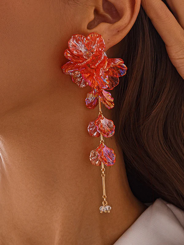 Beaded Flower Shape Earrings Accessories - Image 5