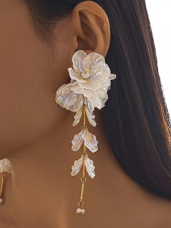 Beaded Flower Shape Earrings Accessories - Image 6