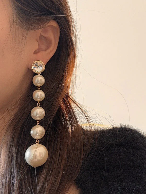 Beaded Geometric Shiny Earrings Accessories - Image 2