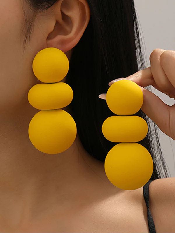 Beaded Geometric Solid Color Earrings Accessories - Image 2