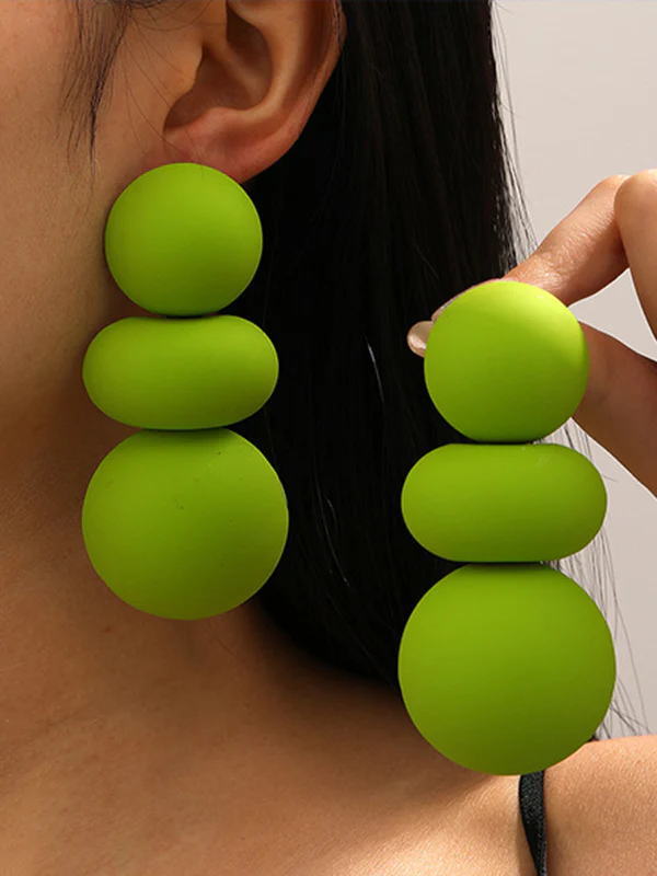 Beaded Geometric Solid Color Earrings Accessories - Image 3
