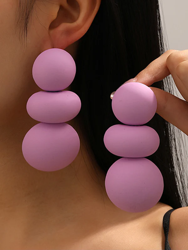 Beaded Geometric Solid Color Earrings Accessories - Image 4