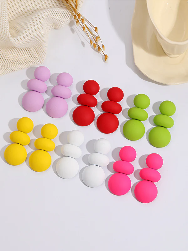 Beaded Geometric Solid Color Earrings Accessories - Image 5