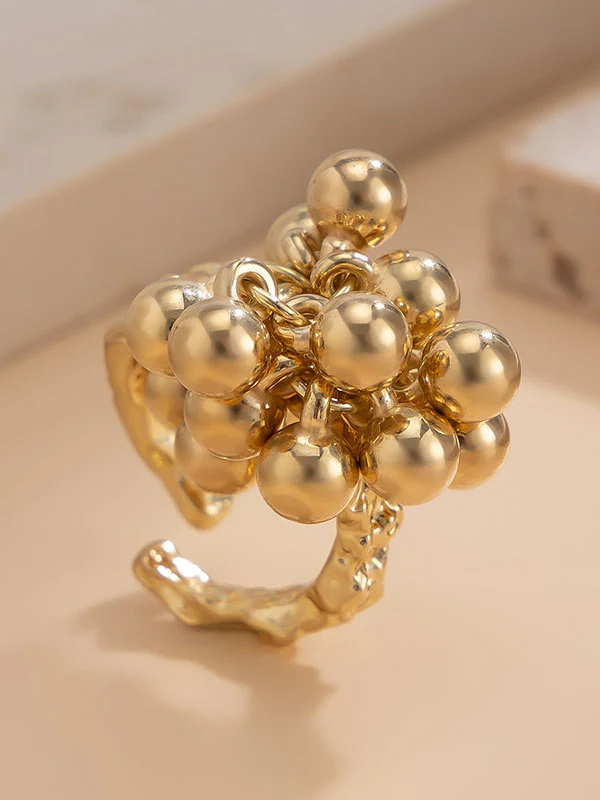 Beaded Geometric Solid Color Rings Accessories - Image 11