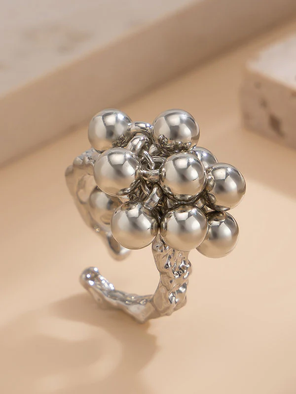 Beaded Geometric Solid Color Rings Accessories - Image 12