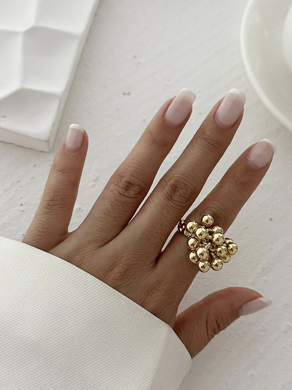 Beaded Geometric Solid Color Rings Accessories - Image 7
