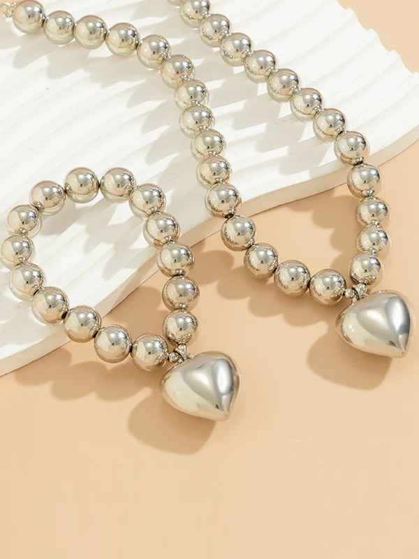 Beaded Heart Shape Shiny Bracelet Accessories + Dainty Necklaces Accessories - Image 11