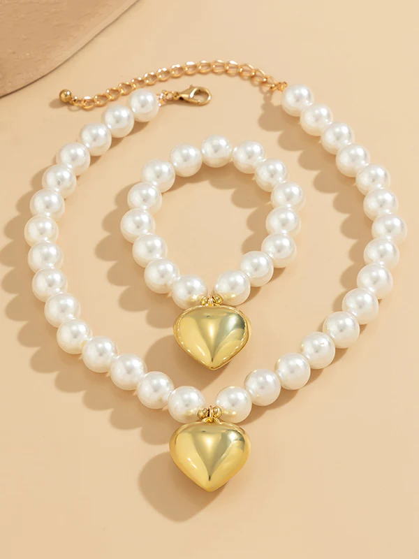 Beaded Heart Shape Shiny Bracelet Accessories + Dainty Necklaces Accessories - Image 13