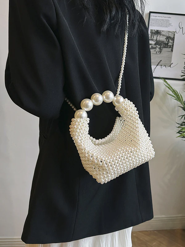 Beaded Solid Color Bags Bags Accessories Handbags Shoulder Bags - Image 3