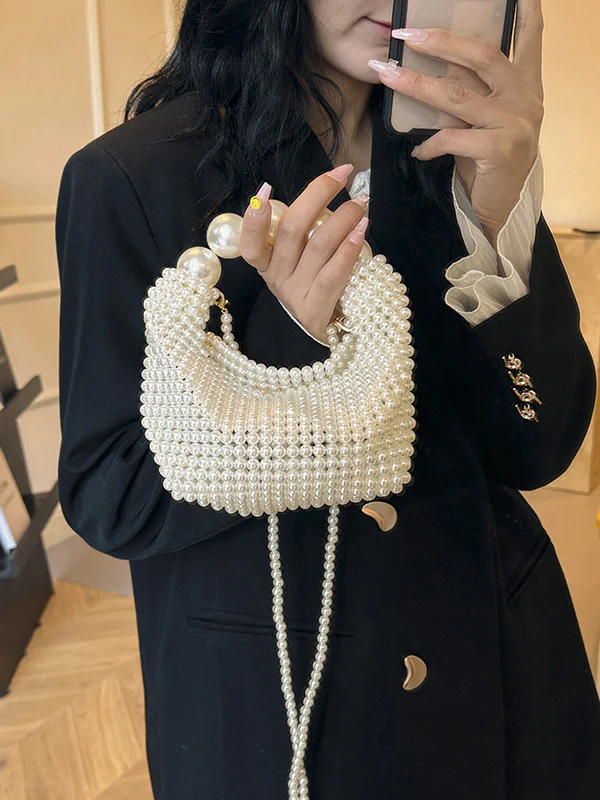 Beaded Solid Color Bags Bags Accessories Handbags Shoulder Bags - Image 4