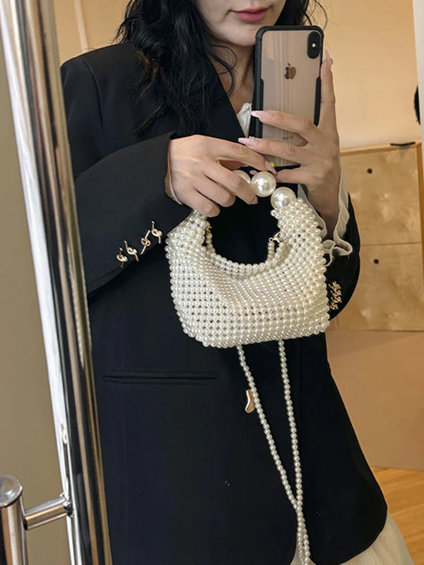 Beaded Solid Color Bags Bags Accessories Handbags Shoulder Bags - Image 5