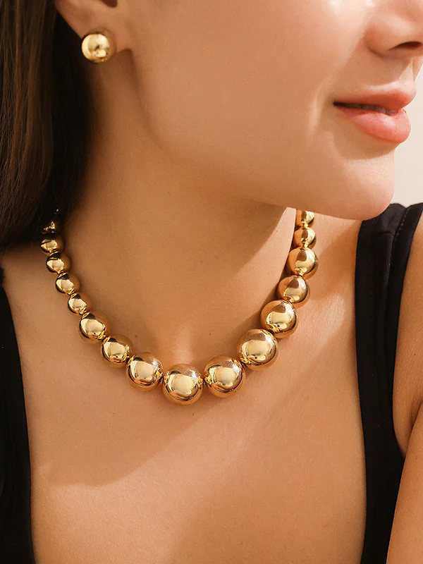 Beaded Solid Color Dainty Necklace  Accessories + Earrings Accessories - Image 2
