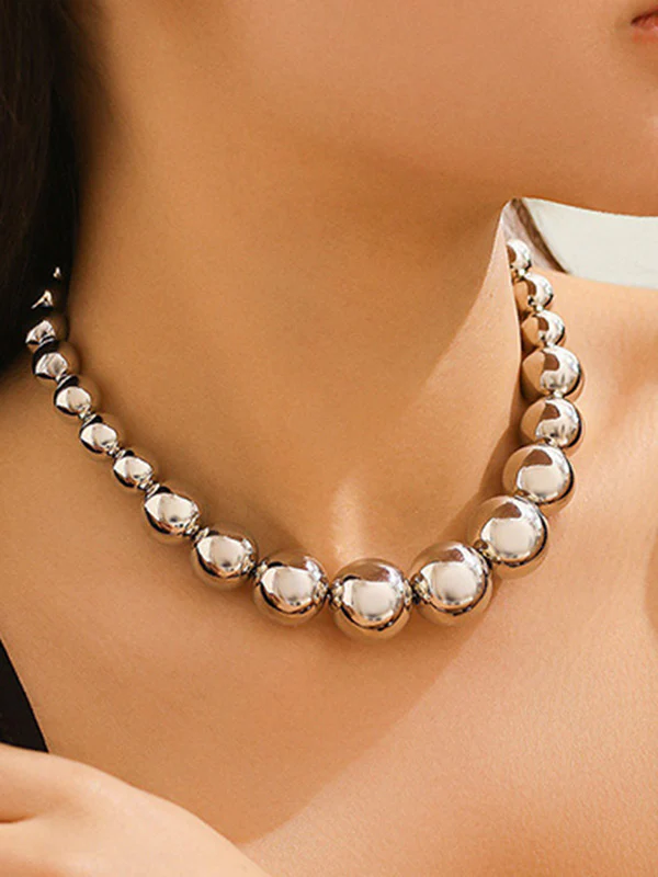 Beaded Solid Color Dainty Necklace  Accessories + Earrings Accessories - Image 3