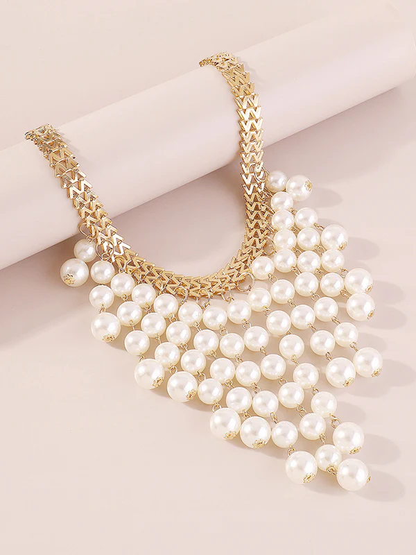 Beaded Tasseled Dainty Necklace Necklaces Accessories - Image 3