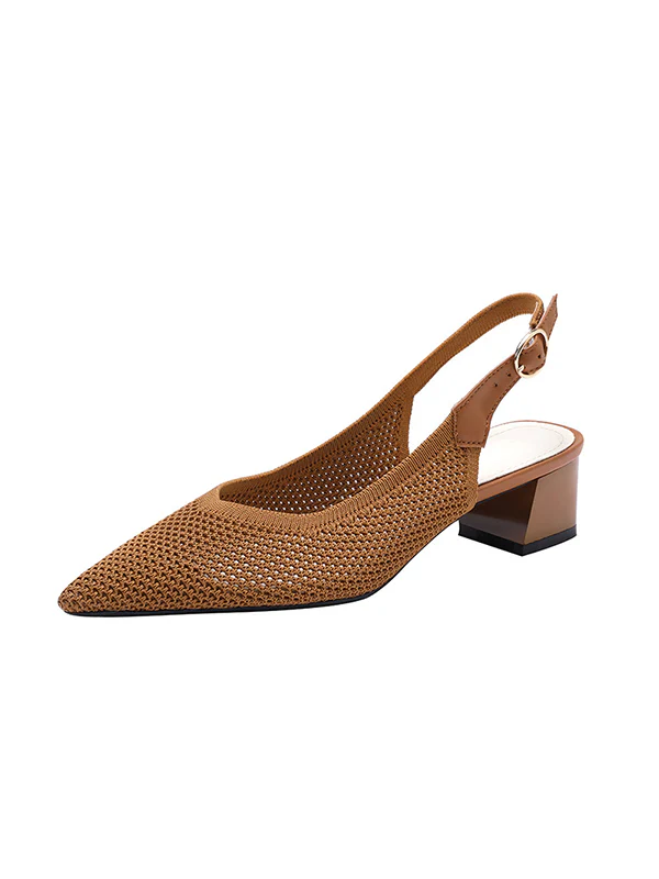 Belt Buckle Hollow Pointed-Toe Split-Joint Pumps Sandals Slider Sandals - Image 15