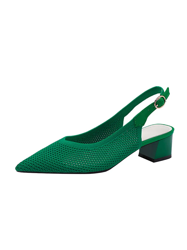 Belt Buckle Hollow Pointed-Toe Split-Joint Pumps Sandals Slider Sandals - Image 18
