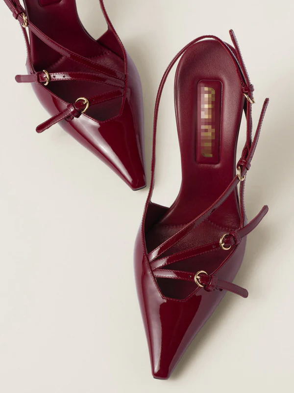 Belt Buckle Hollow Pointed-Toe Split-Joint Pumps Sandals Sling Shoes - Image 7