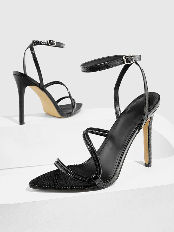 Belt Buckle Hollow Split-Joint Pumps Sandals - Image 12