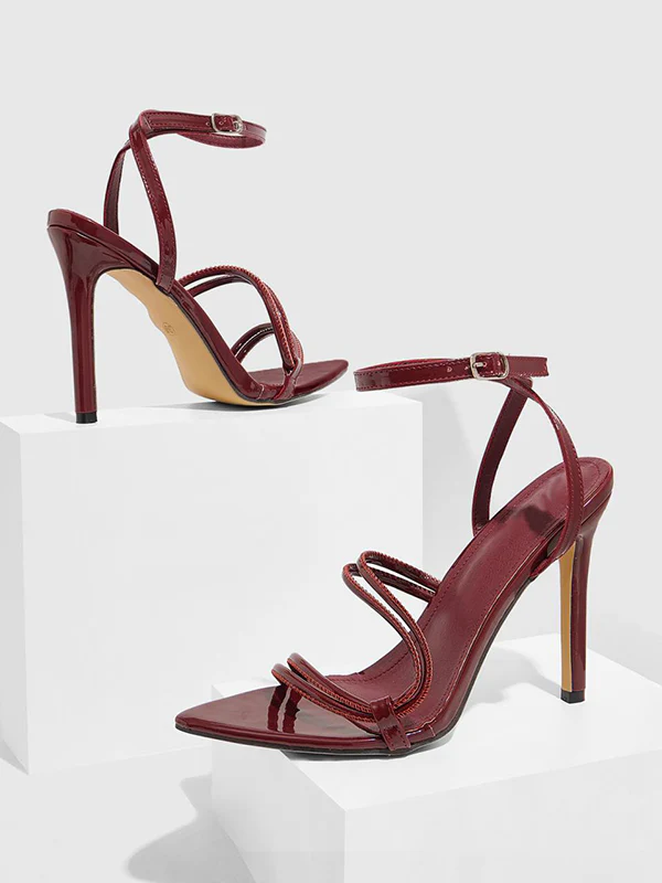 Belt Buckle Hollow Split-Joint Pumps Sandals - Image 14