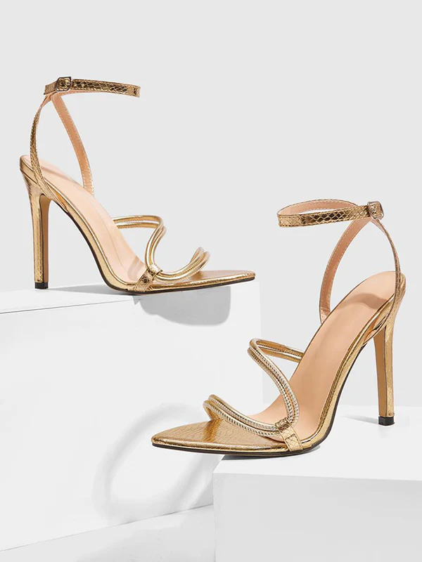 Belt Buckle Hollow Split-Joint Pumps Sandals - Image 15