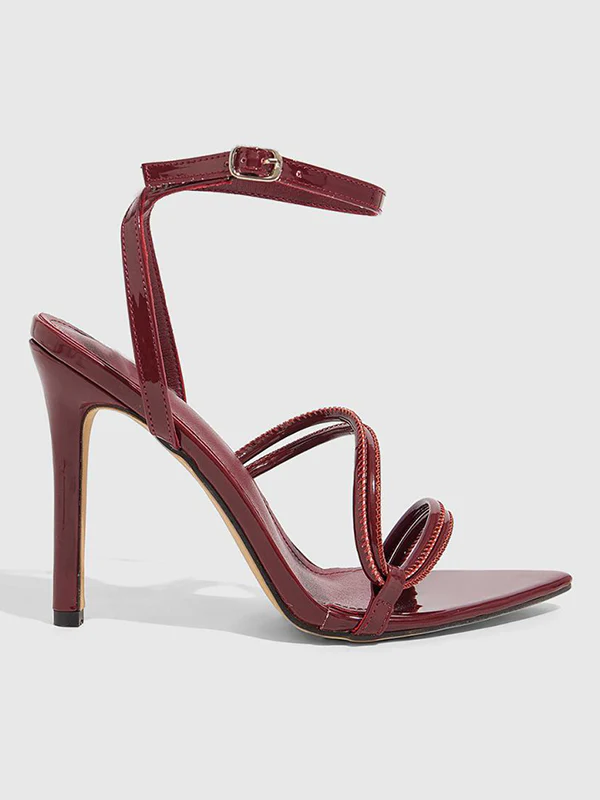 Belt Buckle Hollow Split-Joint Pumps Sandals - Image 18