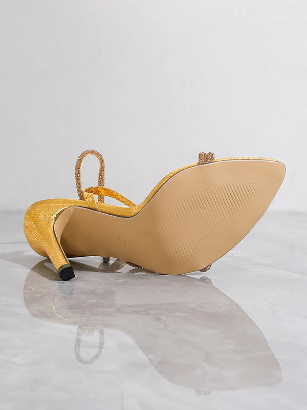 Belt Buckle Pointed-Toe Split-Joint Pumps Sandals - Image 6