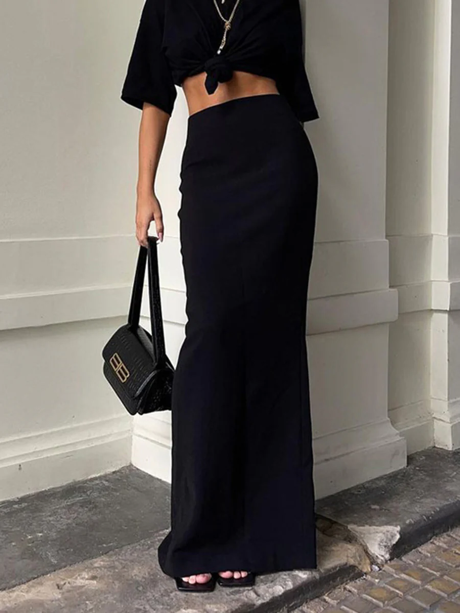 Bodycon Column Solid Color Skirts Bottoms - Image 2