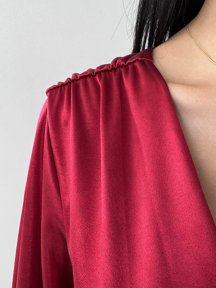 Bodycon Elasticated Waist Solid Color Deep V-Neck Mini Dresses - Image 22