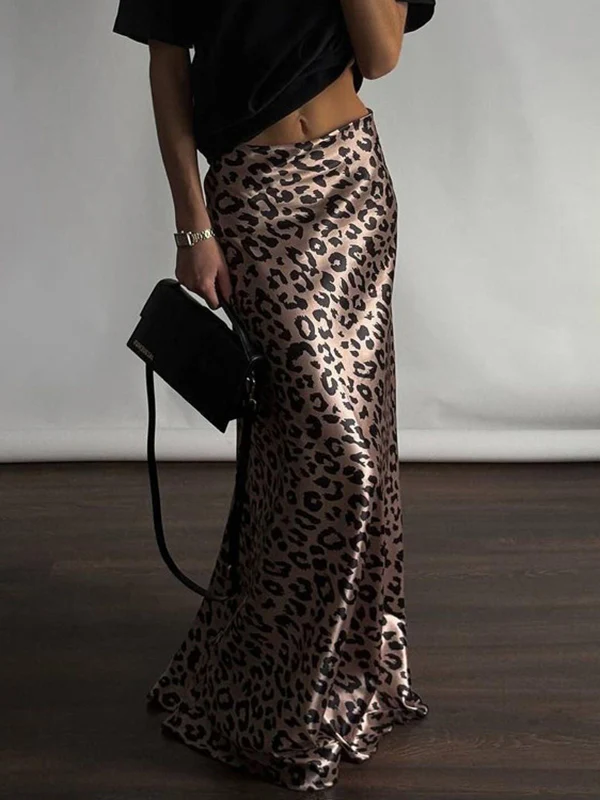 Bodycon High Waisted Leopard Skirts Bottoms - Image 3