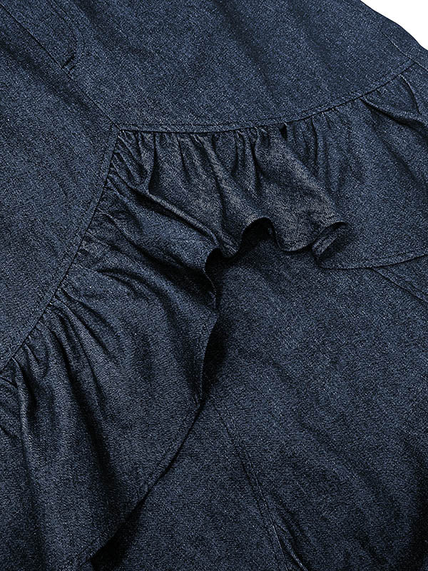 Bodycon High Waisted Ruffled Solid Color Split-Joint Skirts Bottoms - Image 10