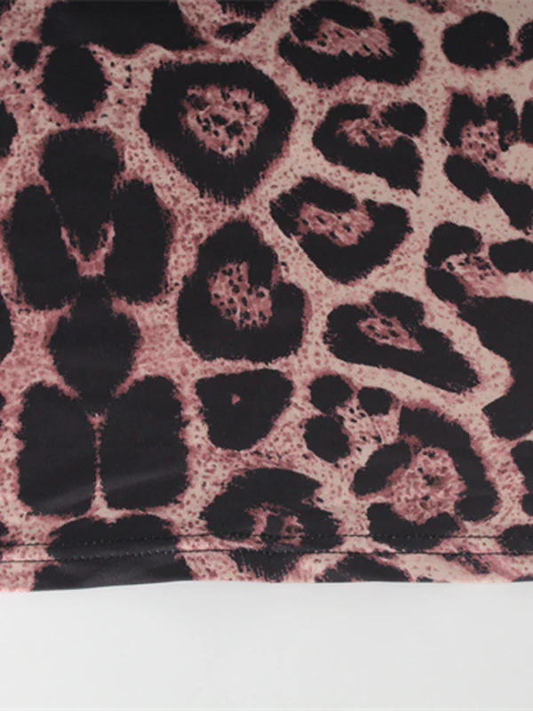 Bodycon Long Sleeves Leopard Printed Round-Neck Maxi Dresses - Image 10