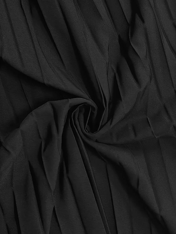 Bodycon Sleeveless Hollow Pleated Solid Color Split-Joint Mock Neck Maxi Dresses - Image 10