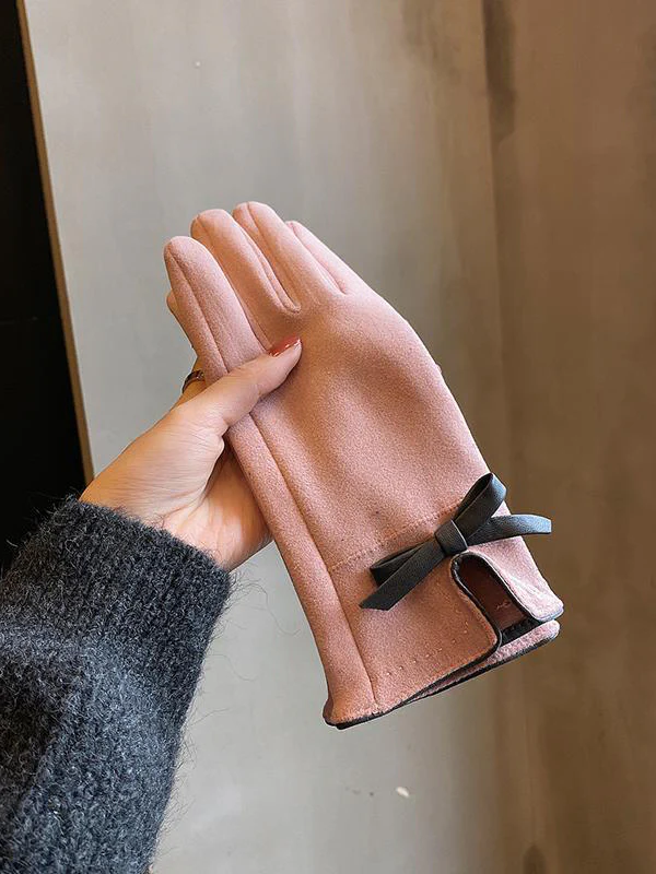 Bow-Embellished Split-Joint Gloves - Image 4