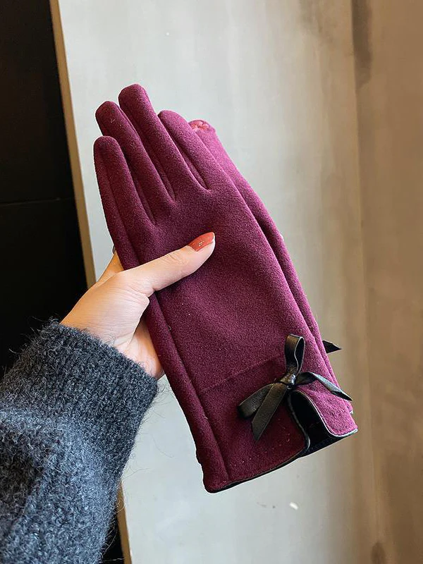 Bow-Embellished Split-Joint Gloves - Image 6