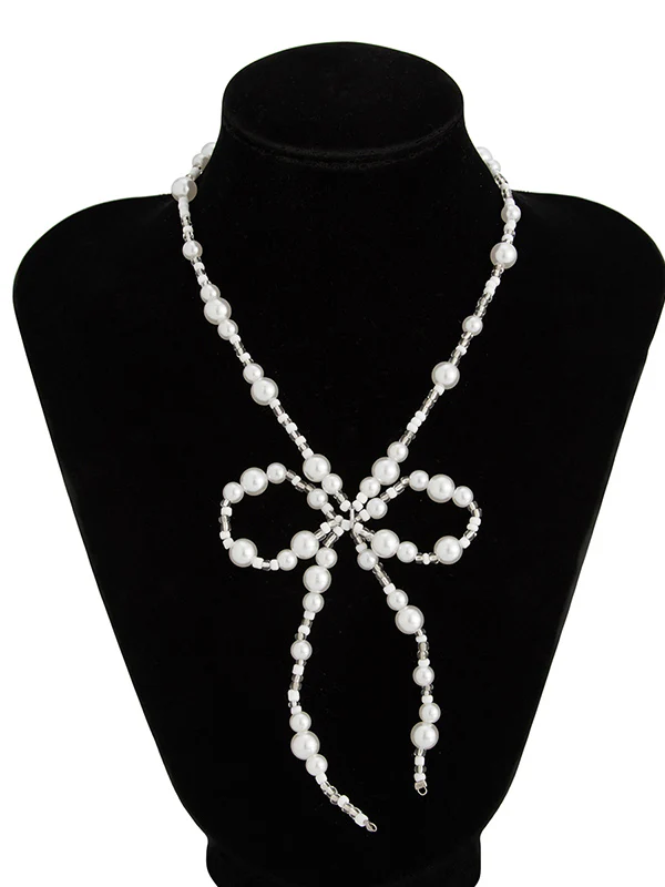 Bowknot Drop Earrings + Necklaces Accessories - Image 10