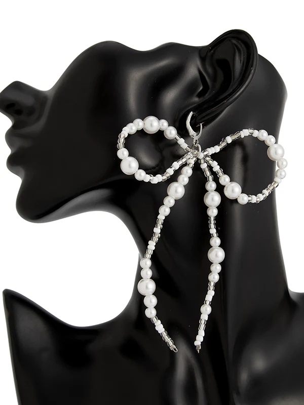 Bowknot Drop Earrings + Necklaces Accessories - Image 11
