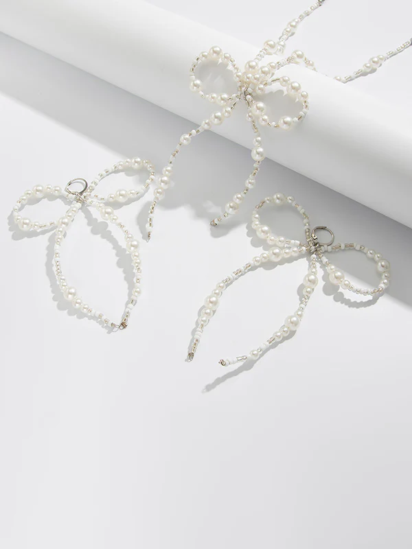 Bowknot Drop Earrings + Necklaces Accessories - Image 9