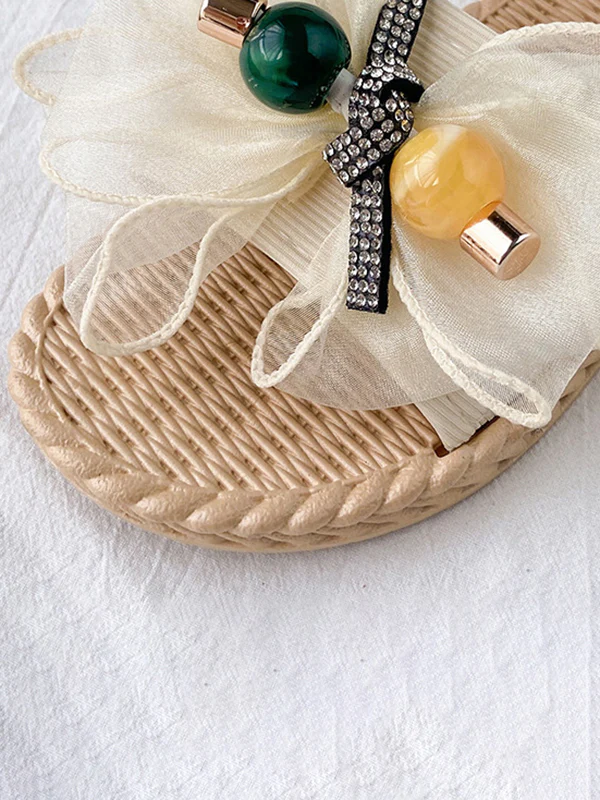Bowknot Gauze Open Toe Split-Joint Slippers - Image 18