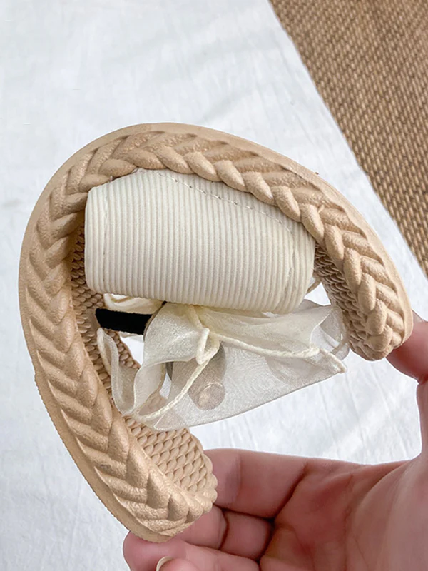 Bowknot Gauze Open Toe Split-Joint Slippers - Image 19