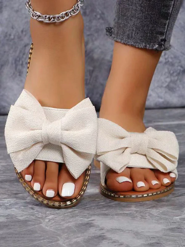 Bowknot Open Toe Split-Joint Slippers - Image 6
