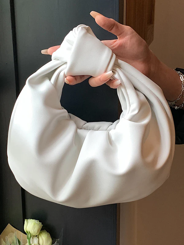 Bowknot Pleated Solid Color Handbags Accessories - Image 11